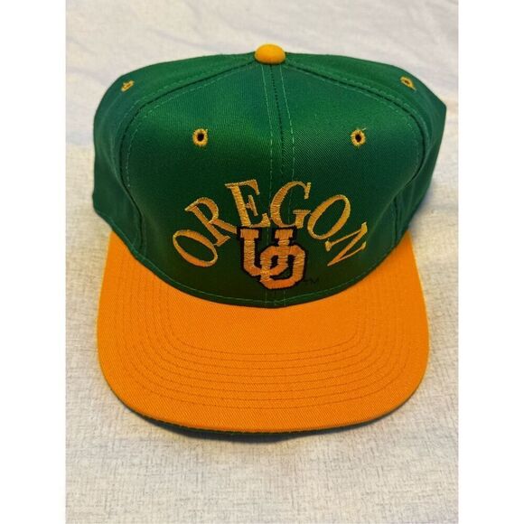 Oregon Ducks University Hat Cap AJD Lucky Stripe Snapback Vintage - Picture 1 of 5